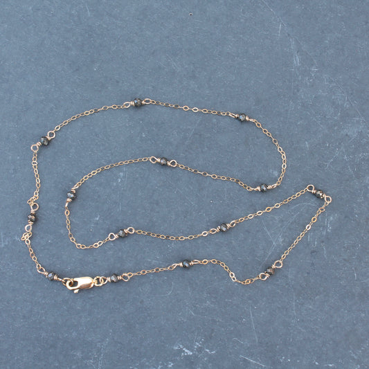 Iron Pyrite Station Necklace