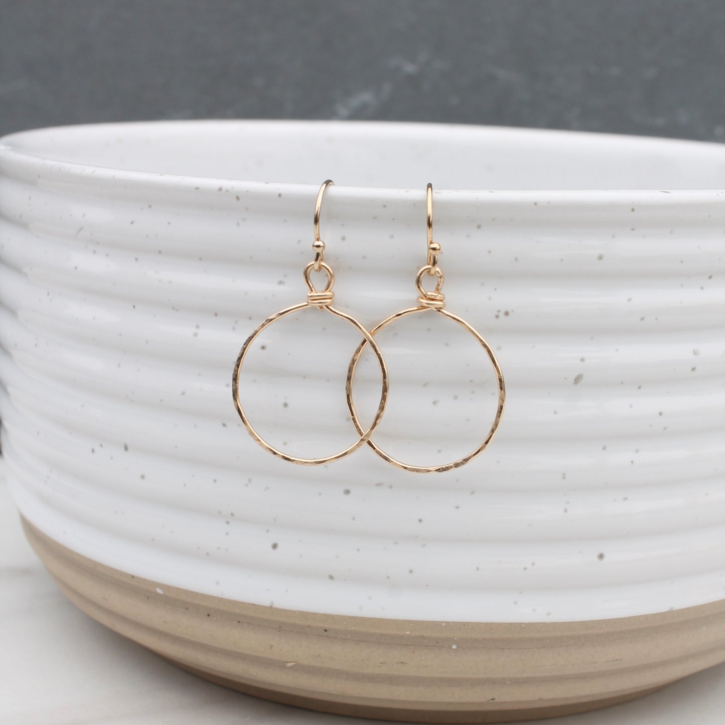 Delicate Gold Filled Hammered Rings