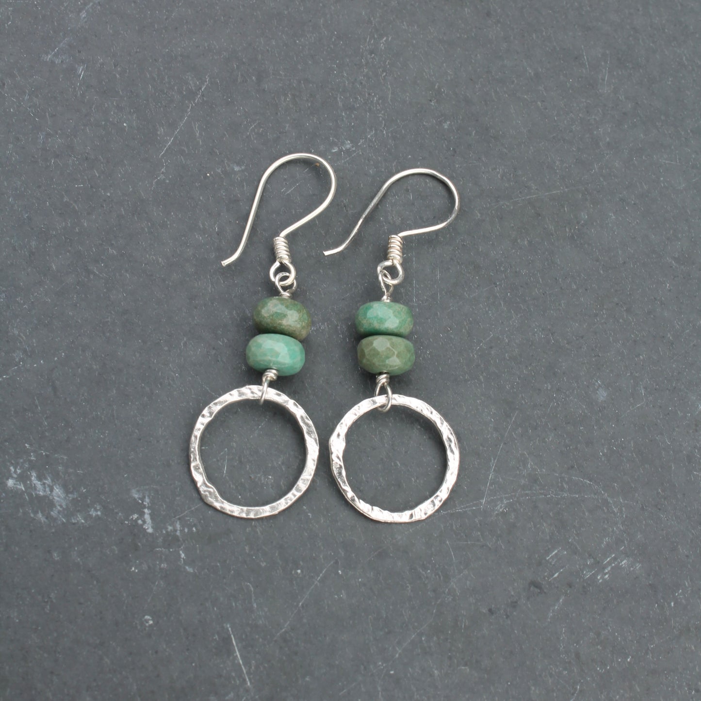 Rustic Sterling Silver Rings with Chrysoprase