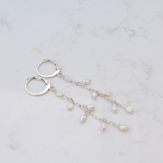 Tiny Pearls on Silver Chain