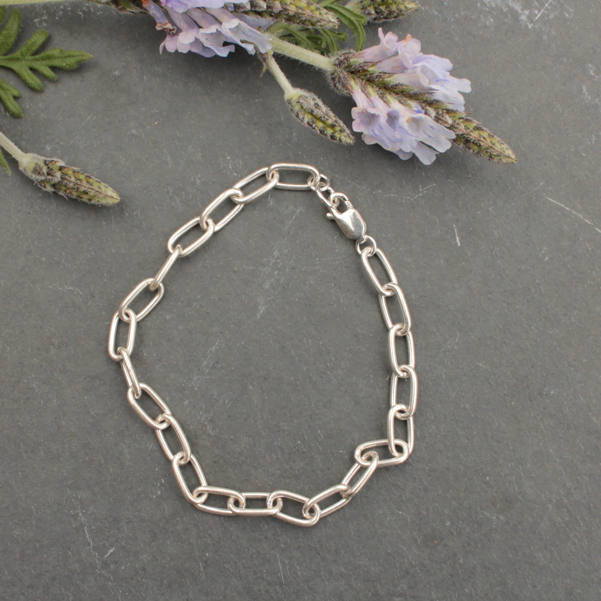 round silver cable bracelet