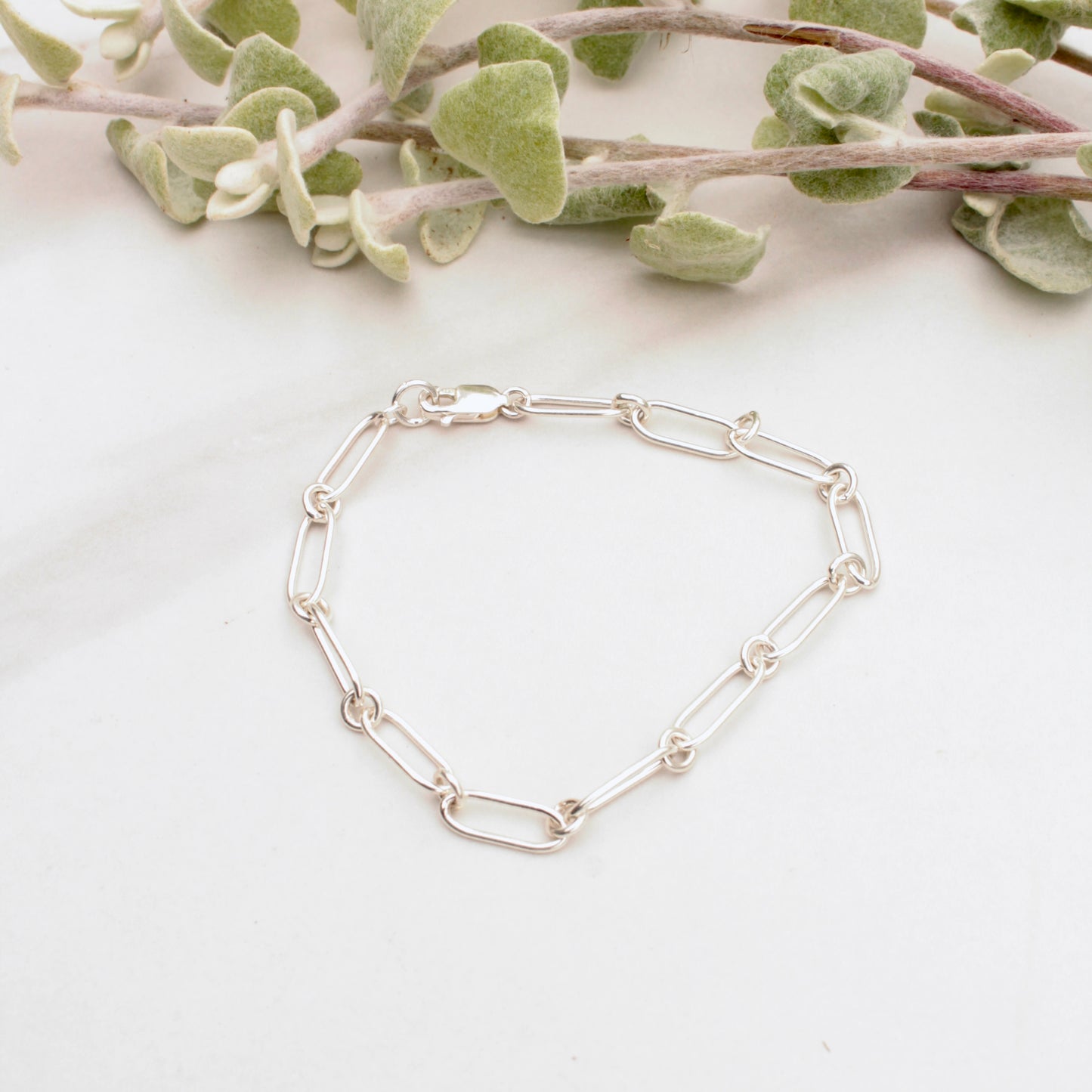 Silver Cable Chain Bracelet 