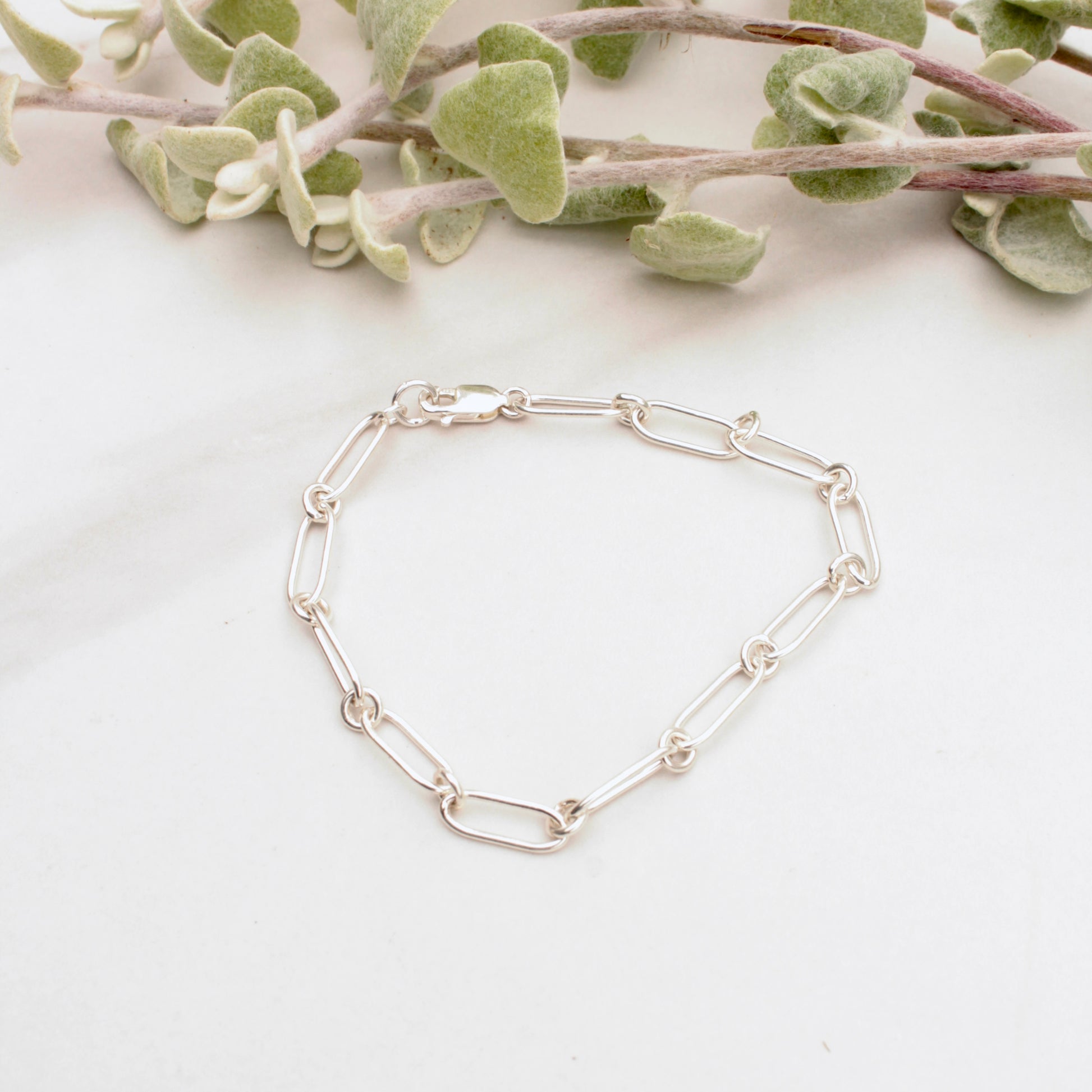 Silver Cable Chain Bracelet 
