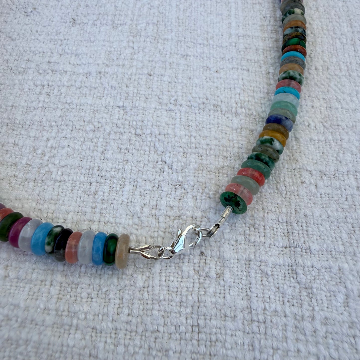 Collar de piedras preciosas de cuarzo rutilo marquesa y amazonita