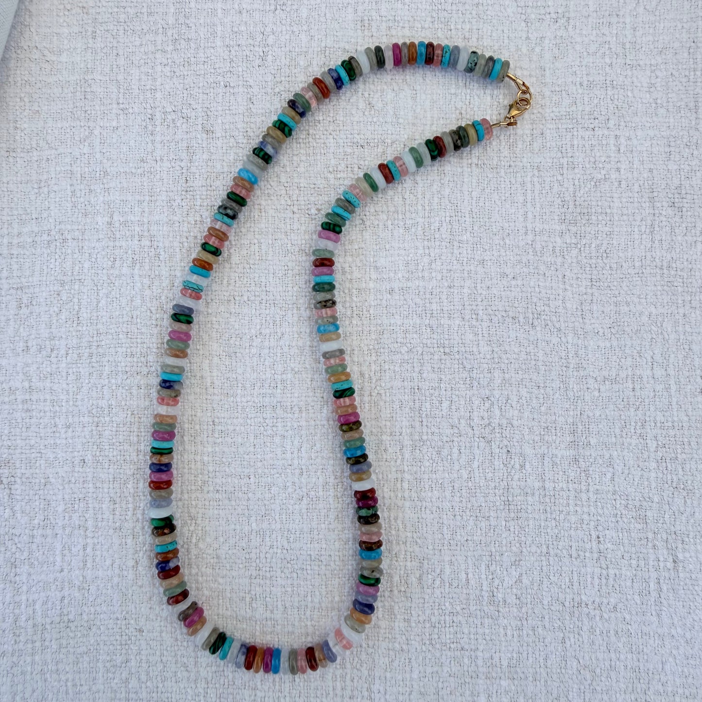Collar de piedras preciosas de cuarzo rutilo marquesa y amazonita