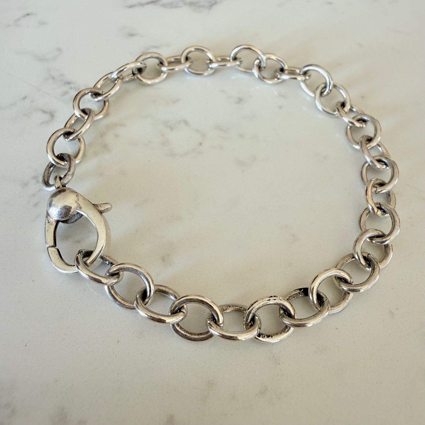 Heavy Sterling Silver Oval Link Bracelet