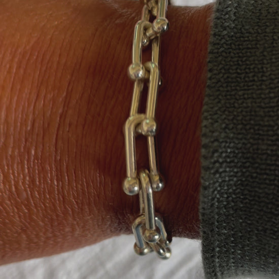 Sterling Silver Hardware Chain Bracelet