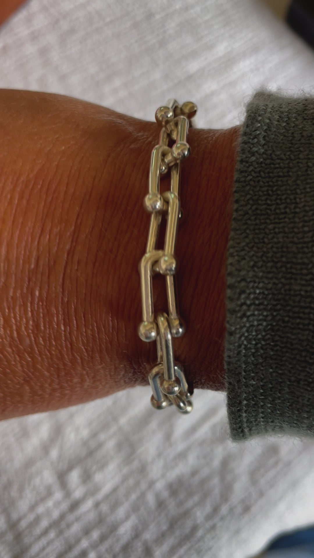 Sterling Silver Hardware Chain Bracelet