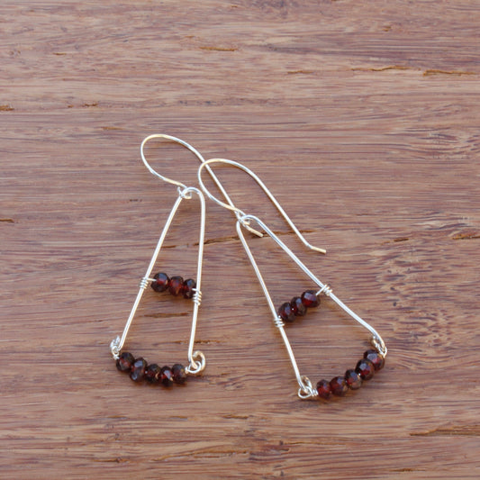 Sterling Silver Pyramids with Garnets