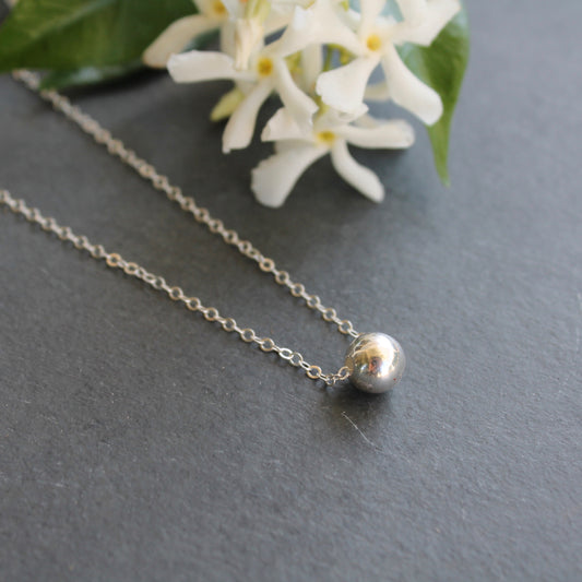 Simple Sterling Silver Ball Necklace