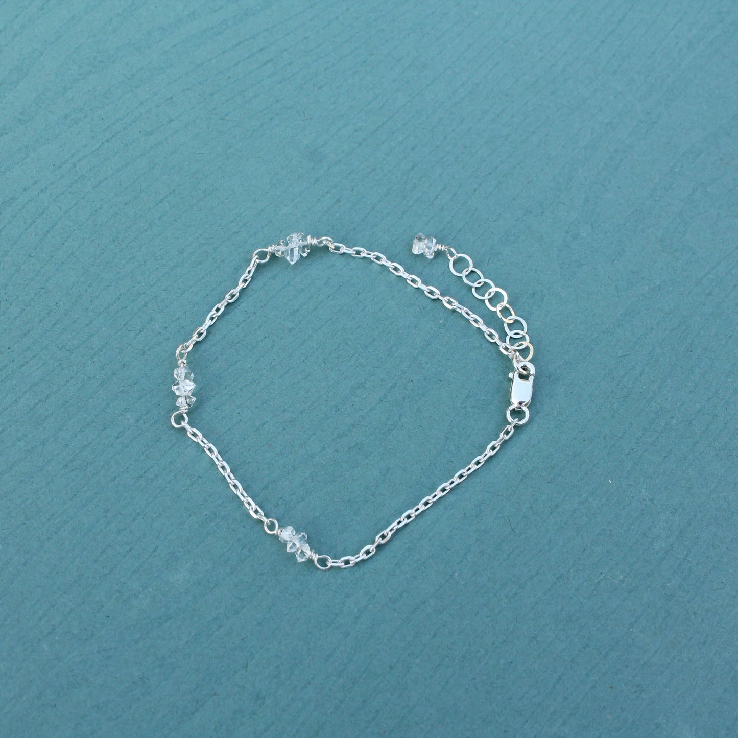 Herkimer Diamond on Cable Chain Bracelet