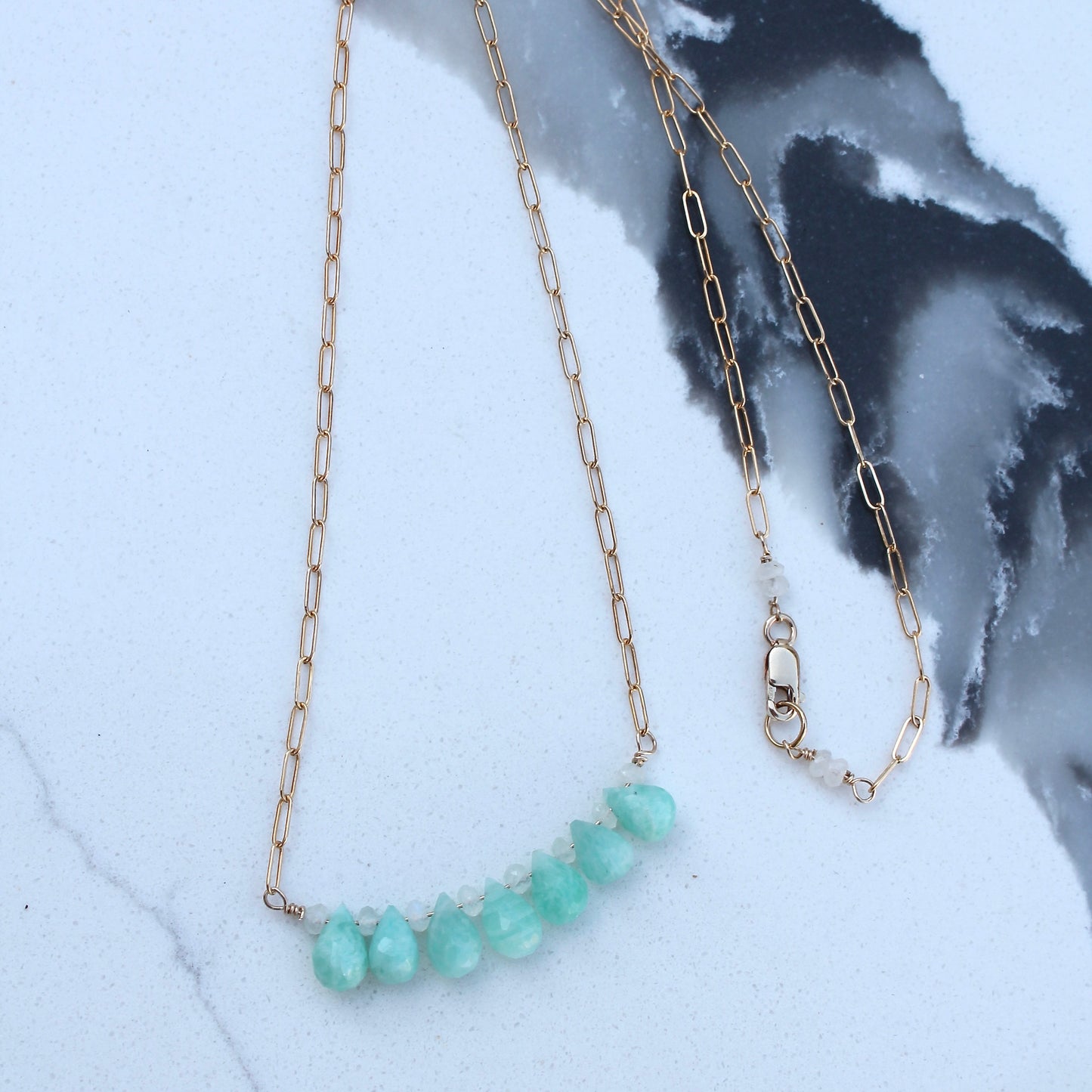 Amazonite dewdrop necklace