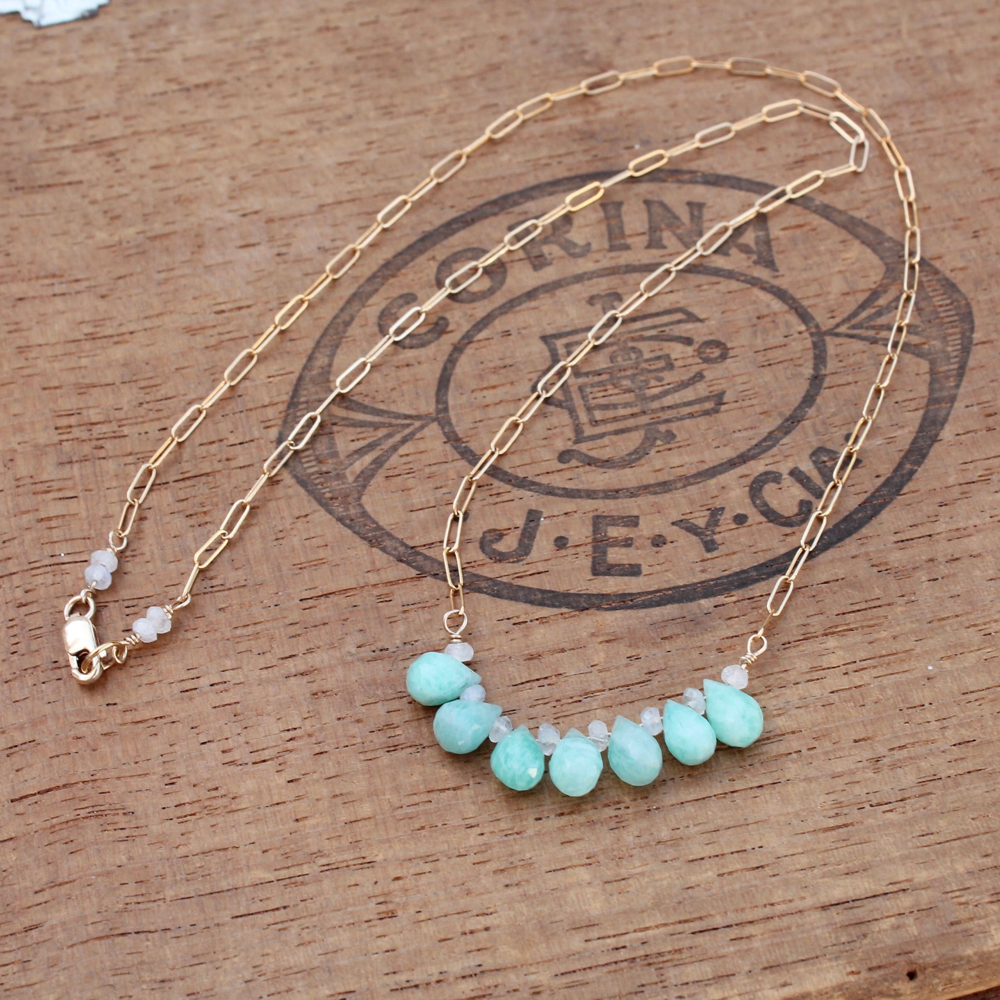 Amazonite dewdrop necklace