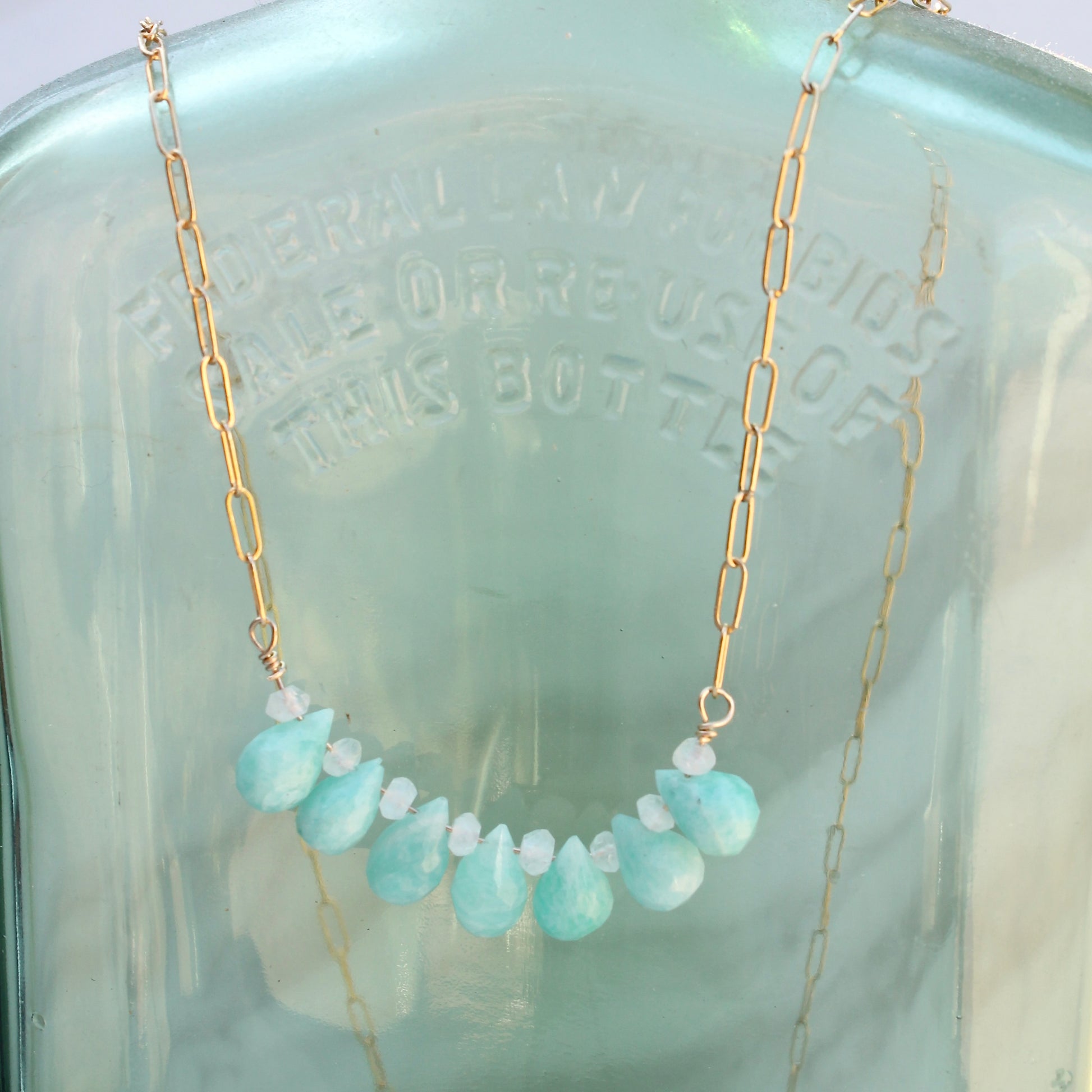 Amazonite dewdrop necklace