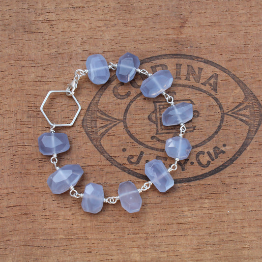 Chunky Blue Chalcedony Bracelet