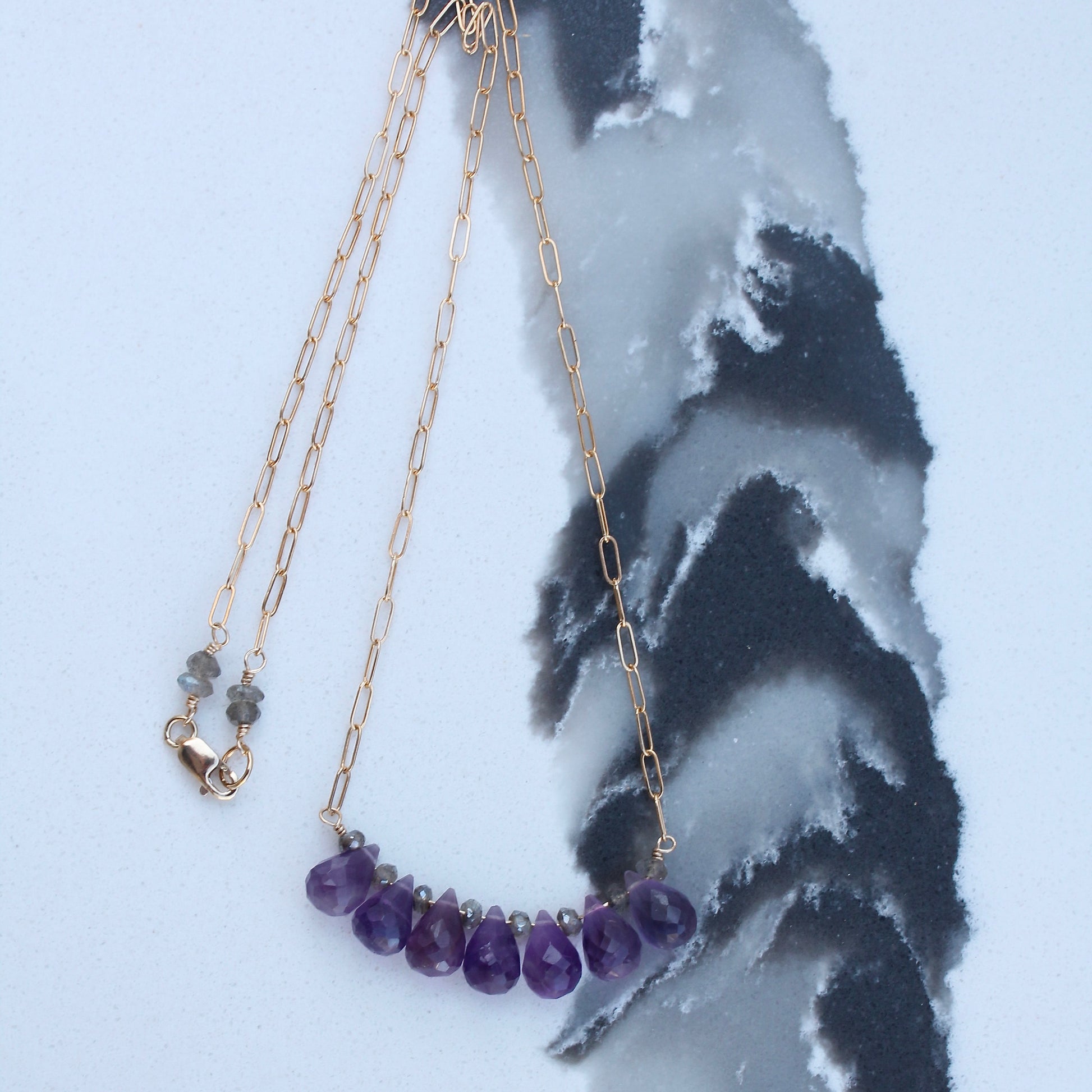 amethyst dewdrop necklace