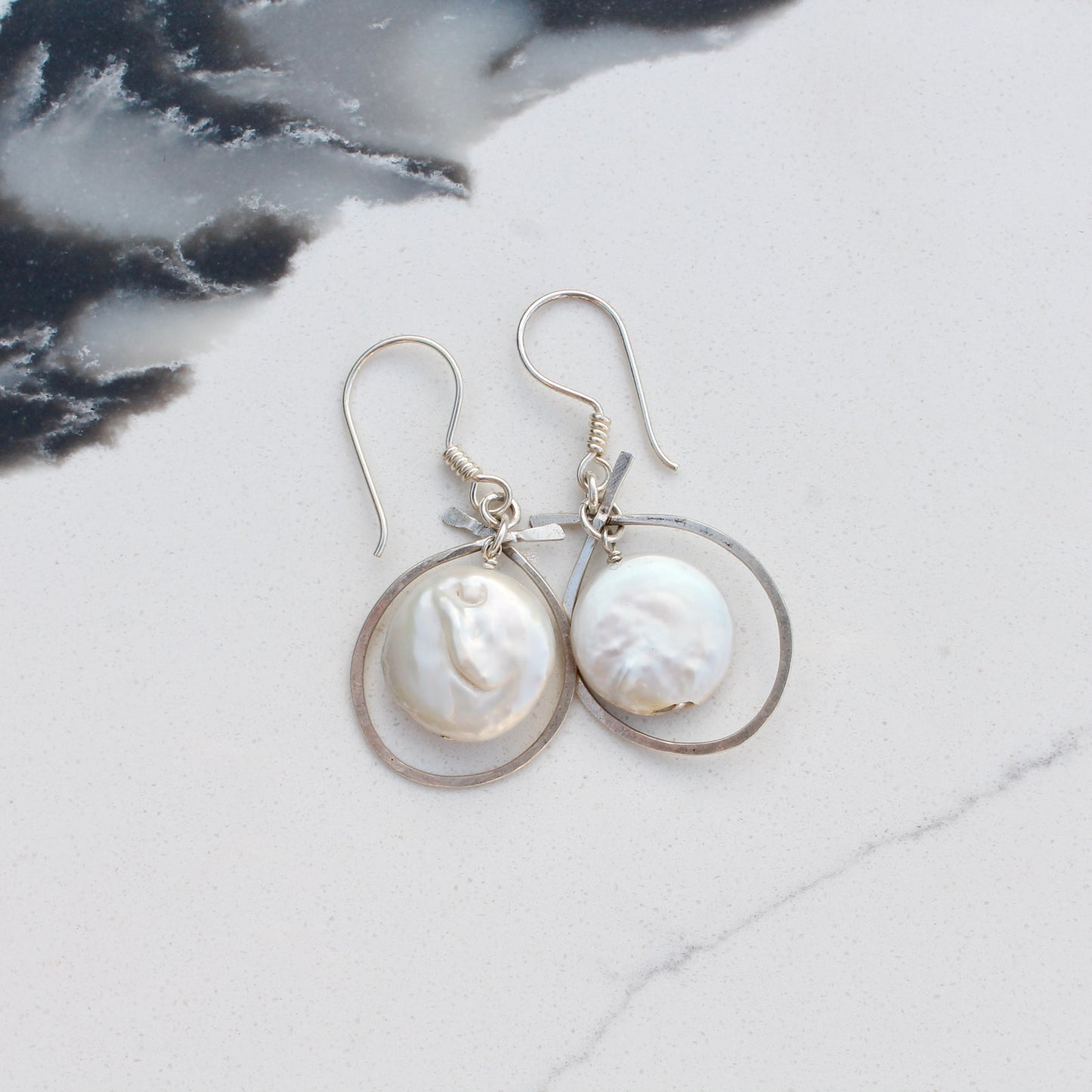 Fresh Water Pearl Coins Ensconced in Silver