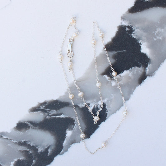 Fresh Water Pearl Station Necklace