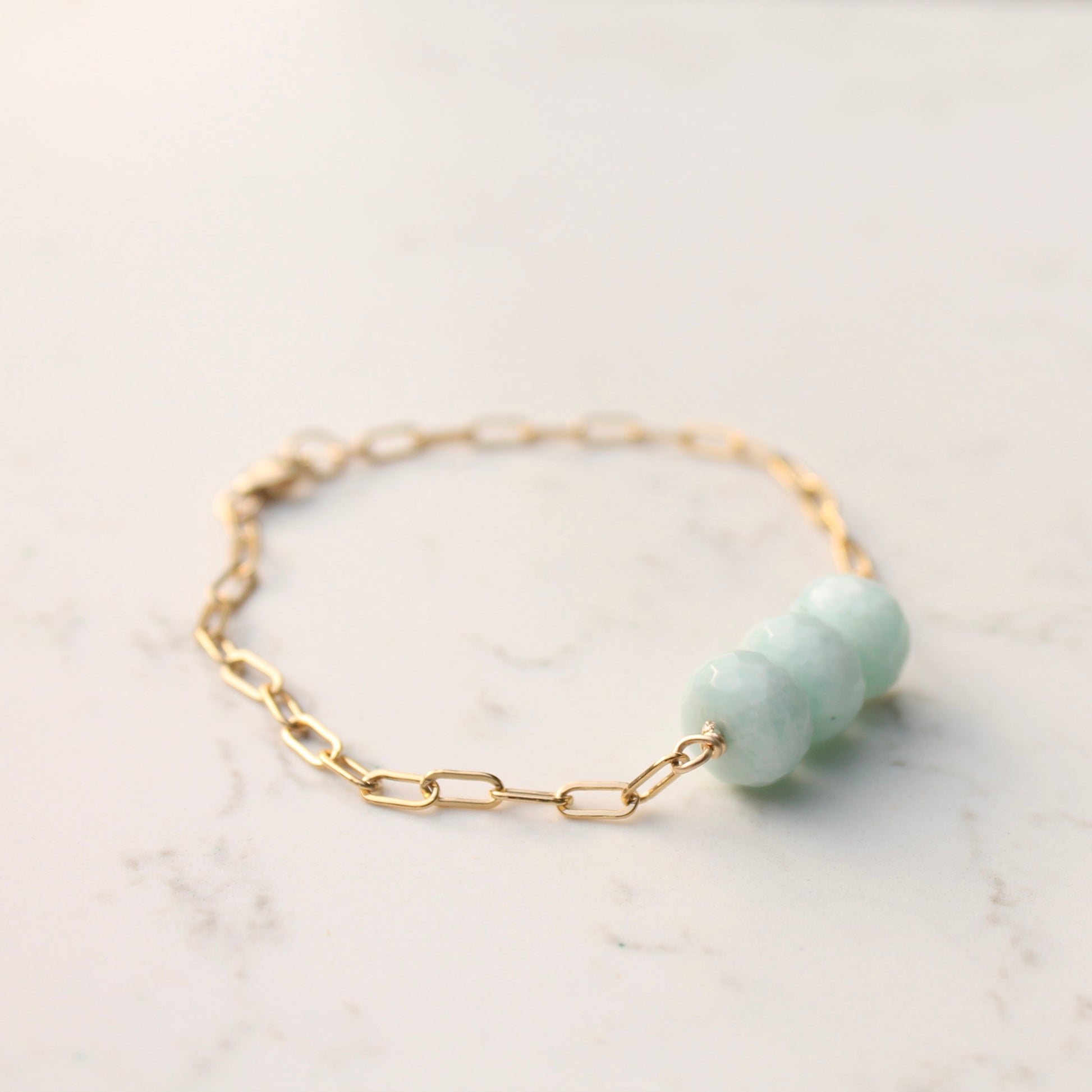 Aquamarine Gold Filled Bracelet