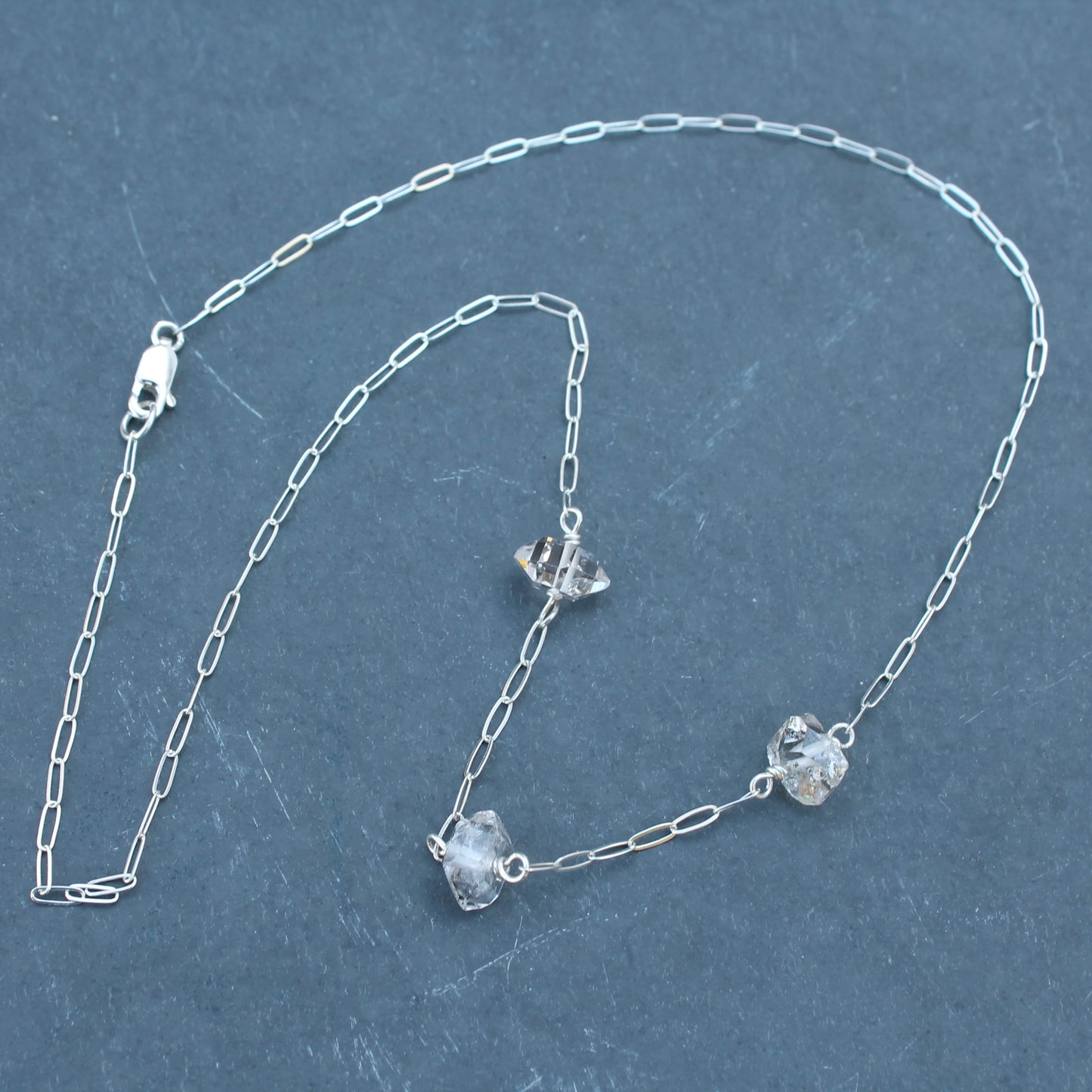Three Herkimer Diamond Necklace