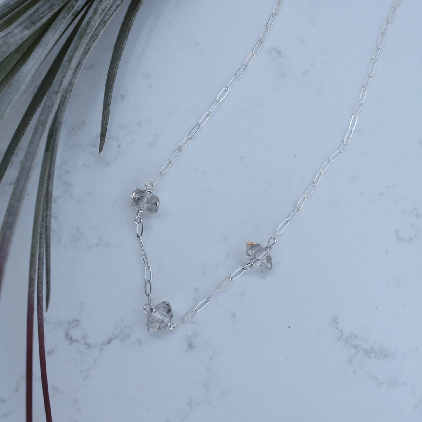 Three Herkimer Diamond Necklace